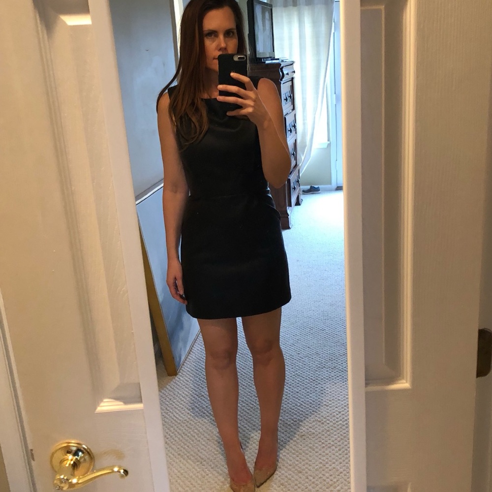 Armani exchange black vegan leather dress